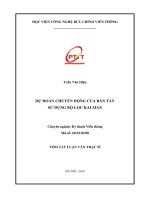 Dự doán chuyển động của bàn tay sử dụng bộ lọc KALMAN