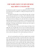 TIỂU LUẬN   CHỦ NGHĨA NHÂN văn hồ CHÍ MINH, đặc điểm và NGUỒN cội