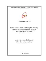 Triển khai và đo kiểm mạng PON tại trung tâm viễn thông từ sơn – viễn thông bắc ninh