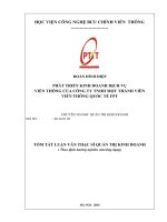 PHÁT TRIỂN KINH DOANH DỊCH VỤ VIỄN THÔNG CỦA CÔNG TY TNHH MỘT THÀNH VIÊN VIỄN THÔNG QUỐC TẾ FPT