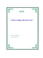Đồ án Công nghệ chuyển gen