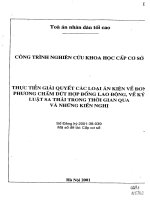 Thực tiễn giải quyết các loại án kiện về đơn phương chấm dứt hợp đồng lao động, về kỷ luật sa thải trong thời gian qua và những kiến nghị 