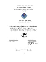 Hiệu quả kinh tế của các công đoạn chăn nuôi, giết mổ và phân phối sản phẩm thịt heo tại tỉnh Đồng Tháp