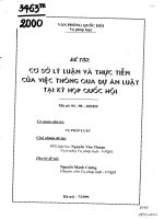 Cơ sở lý luận và thực tiễn của việc thông qua dự án luật tại kỳ họp quốc hội 