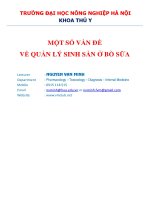 Một số vấn đề về quản lý sinh sản ở bò sữa