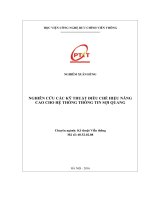 Nghiên cứu các kỹ thuật điều chế hiệu năng cao cho hệ thống thông tin sợi quang