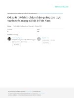 ĐỀ XUẤT MÔ HÌNH CHẤP NHẬN QUẢNG CÁO TRỰC TUYẾN TRÊN MẠNG XÃ HỘI Ở VIỆT NAM