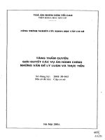 Tăng thẩm quyền giải quyết các vụ án hành chính những vấn đề lý luận và thực tiễn 