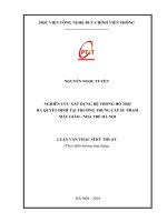Nghiên cứu xây dựng hệ thống hỗ trợ ra quyết định tại Trường Trung cấp Sư phạm Mẫu giáo – Nhà trẻ Hà Nội