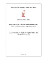 Hoàn thiện công tác quản trị nguồn nhân lực Công ty Cổ phần Lương thực Hà Sơn Bình