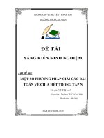 Đề tài Một số phương pháp giải các bài toán về chia hết trong tập N