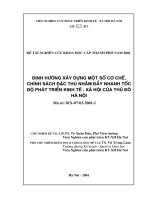 Định hướng xây dựng một số cơ chế chính sách đặc thù nhằm đẩy nhanh tốc độ phát triển kinh tế xã hội của thủ đô hà nội 