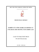 Nghiên cứu công nghệ e learning và ứng dụng cho trường năng khiếu lào