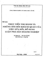 Thực tiễn thi hành và những đòi hỏi khách quan của việc sửa đổi, bổ sung luật phá sản doanh nghiệp