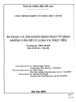 áp dụng và thi hành hình phạt tử hình những vấn đề lý luận và thực tiễn 