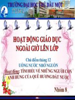 hoạt động ngoài giờ lên lớp về ướng nước nhớ nguồn