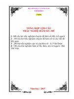 NEW TỔNG HỢP 1250 CÂU TRẮC NGHIÊM HÀM SỐ  MŨ TOÁN 12 NĂM 2017