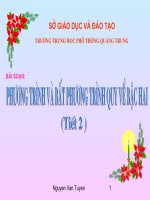 phương trình bất phương trình quy về bậc 2 