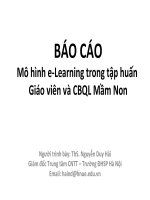BÁOCÁO mô hình e learning trong tập huấn giáo viên và CBQL mầm non  