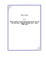 Thực trạng và giải pháp phát triển chè tại xã Yên Sơn  Huyện Thanh Sơn  Tỉnh Phú Thọ