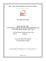 Khai phá dữ liệu và ứng dụng trong dự báo tiến trình học tập của sinh viên đại học Thủy Lợi