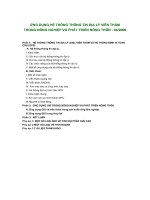 Ứng dụng hệ thống thông tin địa lý viễn thám trong nông nghiệp và phát triển nông thôn  042006