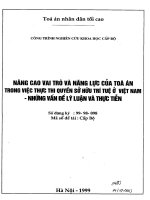 Nâng cao vai trò và năng lực của tòa án trong việc thực thi quyền sở hữu trí tuệ ở việt nam những vấn đề lý luận và thực tiễn 