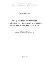 Giải quyết xung đột pháp luật về đấu thầu tại việt nam trong quá trình thực hiện các hiệp định vay quốc tế 