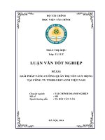 giải pháp tăng cường quản trị vốn lưu động tại công ty tnhh giovanni việt nam