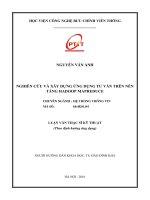 Nghiên cứu và xây dựng ứng dụng tư vấn trên nền tảng Hadoop Mapreduce