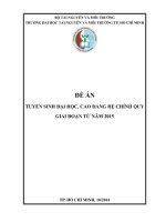 TUYỂN SINH ĐẠI HỌC, CAO ĐẲNG HỆ CHÍNH QUY GIAI ĐOẠN TỪ NĂM 2015