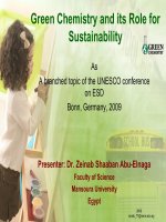 Green chemistry and its role for sustainability 