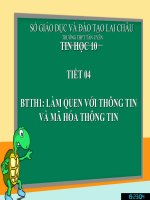 Tin học 10 bài 2  thực hành 1 làm quen với thông tin và mã hóa thông tin 