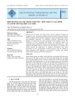 ĐỊNH HƯỚNG GIÁ TRỊ TRONG TÌNH YÊU - HÔN NHÂN VÀ GIA ĐÌNH CỦA SINH VIÊN ĐẠI HỌC CẦN THƠ