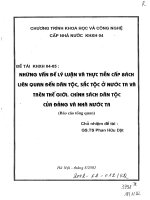 Những vấn đề lý luận và thực tiễn cấp bách liên quan đến dân tộc, sắc tộc ở nước ta và trên thế giới  chính sách dân tộc của đảng và nhà nước ta 