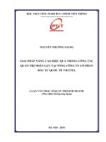 Giải pháp nâng cao hiệu quả trong công tác quản trị nhân lực tại tổng công ty CP đầu tư quốc tế viettel