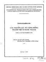 Các nguồn lực từ cộng đồng người việt ở nước ngoài tập 2 các bài nghiên cứu 