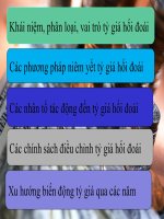 Khái Niệm, Phân Loại, Vai Trò Tỷ Giá Hối Đoái