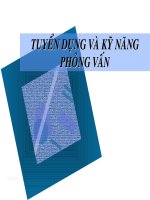 Bài Giảng Tuyển Dụng Và Kỹ Năng Phỏng Vấn