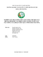 NGHIÊN CỨU ĐO LƯỜNG MỨC SẴN LÒNG CHI TRẢ CỦA HỘ GIA ĐÌNH ĐỂ CẢI THIỆN CHẤT LƯỢNG NƯỚC LƯU VỰC SÔNG CẦU (ĐOẠN CHẢY QUA TỈNH THÁI NGUYÊN
