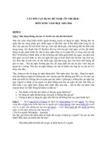 CÂU hỏi vận DỤNG sinh 8  ôn THI HKII