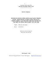 Luận văn Đánh giá hàm lượng kim loại nặng trong nước, trầm tích và khả năng tích lũy trong động vật nhuyễn thể hai mảnh vỏ tại một số sông, hồ ở khu vực Hà Nội