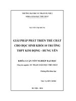 Giải pháp phát triển thể chất cho học sinh khối 10 trường THPT kim động   hưng yên 