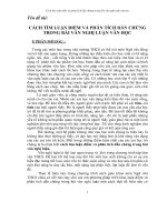 Luận văn Cách tìm luận điểm và phân tích dẫn chứng trong bài văn nghị học