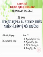 sử dụng tài nguyên thiên nhiên và bảo vệ môi trường ở việt nam