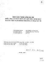 Điều tra cơ bản một số chỉ tiêu sinh học người việt nam bình thường ở thập kỷ 90