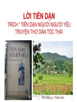 LỜI TIỄN dặn TRÍCH TIỄN dặn NGƯỜI NGƯỜI yêu TRUYỆN THƠ dân tộc THÁI 