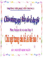 Chủ ngữ trong câu kể ai thế nào LTVC lớp 4 số 1 