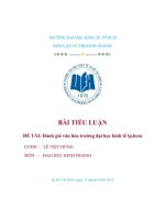 ĐÁNH GIÁ văn hóa  của trường ĐH kinh tế tphcm