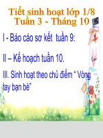 hoạt động tập thể tuần 10 sinh hoạt lớp 